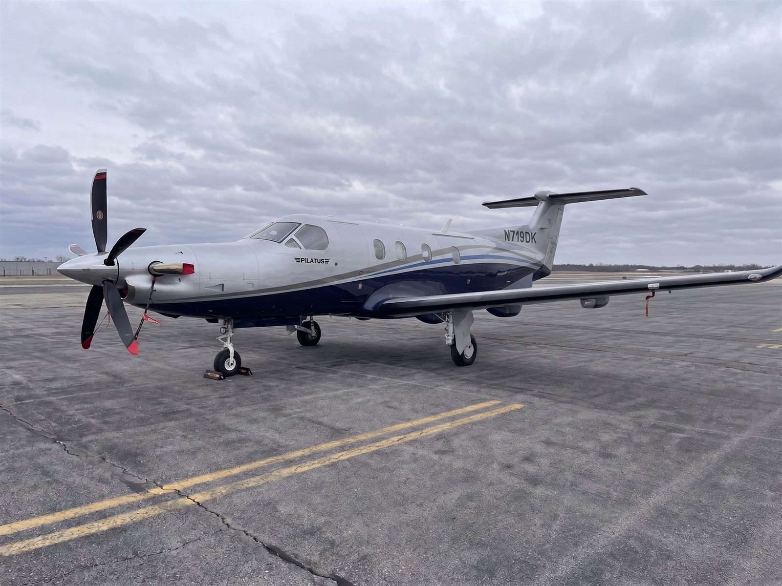 N719DK, Pilatus PC-12 NGX, on the ramp